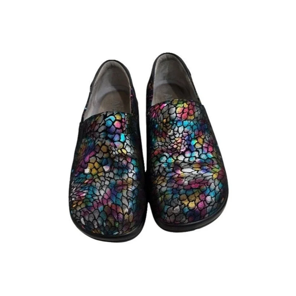 Alegria Womens 38/US 8-8.5 Keli Rainbow Minnow Work Slip-On Shoes  Kel-459